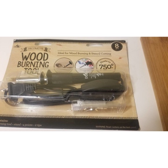 Plaid Decorative Wood Burning and Stencil Cutting Tool 8pc w/ a pcs of plywood - Picture 2 of 4